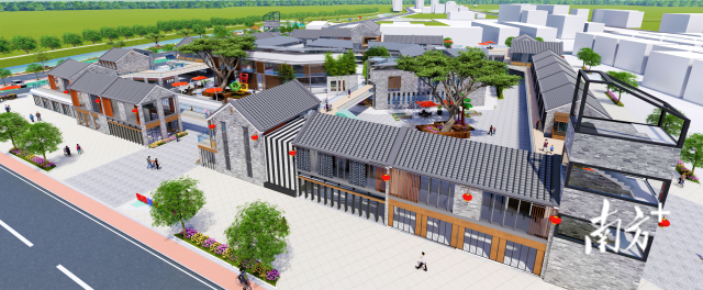 图为五邑大学“双百行动”团队完成的良西美丽圩镇部分规划设计图之一。江逸轩供图